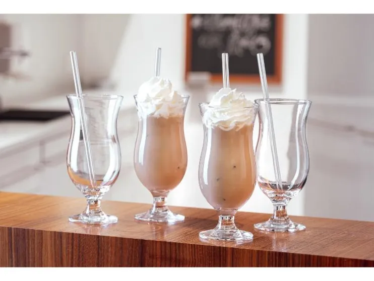 Copas de cóctel y pajitas de cristal «TAVOLINO», 8 piezas.