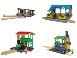 Depósito de locomotoras / Estación de tren / Caseta de agujas / Estación de carga, de 13 piezas / 8 piezas / 4 piezas / 15 piezas.