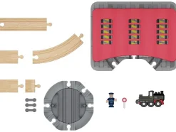 Depósito de locomotoras / Estación de tren / Caseta de agujas / Estación de carga, de 13 piezas / 8 piezas / 4 piezas / 15 piezas.