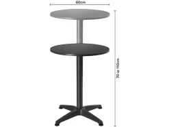2 en 1: Mesa de bistró y mesa alta.