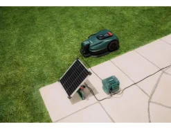 Estación de carga solar con batería de 20 V para cortacésped robotizado »PASLM 25 A1«, con batería.