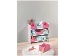 Estantería de almacenamiento con 9 cajas de tela extraíbles.