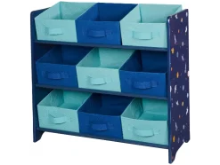 Estantería de almacenamiento con 9 cajas de tela extraíbles.