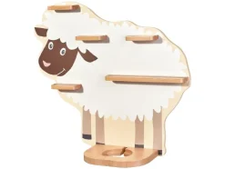 Estantería infantil para caja de audio y figuras.