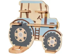 Estantería infantil para caja de audio y figuras.