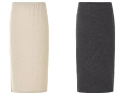 Falda de punto midi para mujer