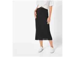 Falda midi de mujer, con cintura elástica.