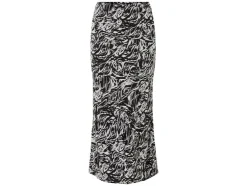 Falda midi de mujer, con cintura elástica.
