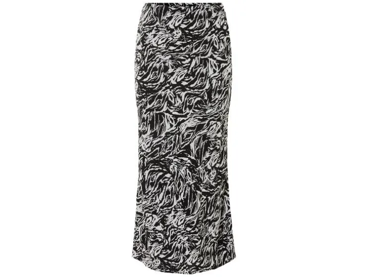 Falda midi de mujer, con cintura elástica.