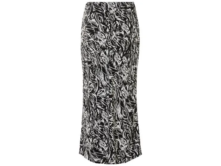 Falda midi de mujer, con cintura elástica.