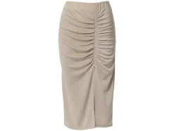 Falda midi de mujer con efecto brillo satinado