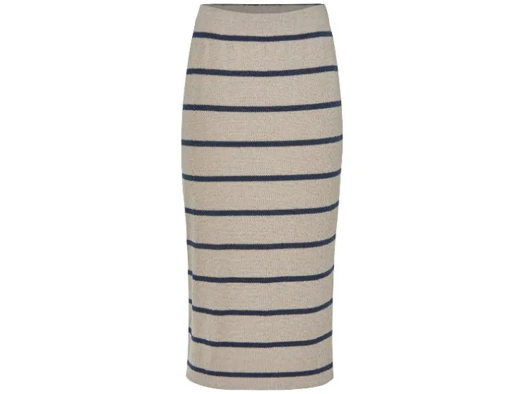 Falda midi de mujer, en punto estructurado de moda.