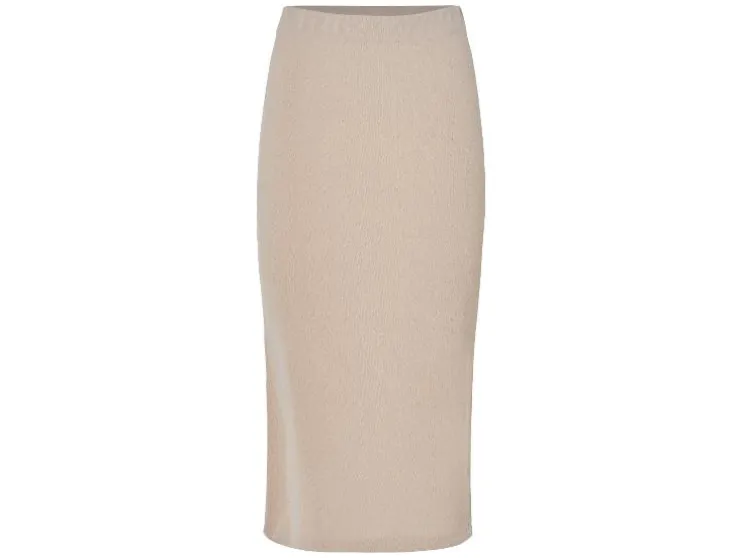 Falda midi de mujer, en punto estructurado de moda.