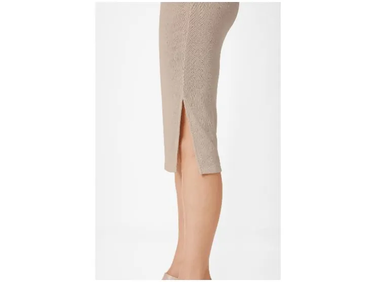 Falda midi de mujer, en punto estructurado de moda.