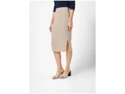 Falda midi de mujer, en punto estructurado de moda.