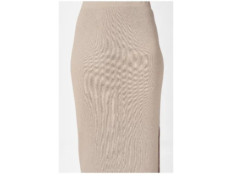 Falda midi de mujer, en punto estructurado de moda.