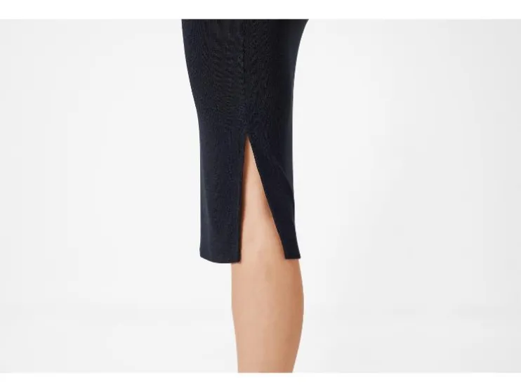 Falda midi de mujer, en punto estructurado de moda.