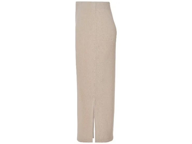 Falda midi de mujer, en punto estructurado de moda.