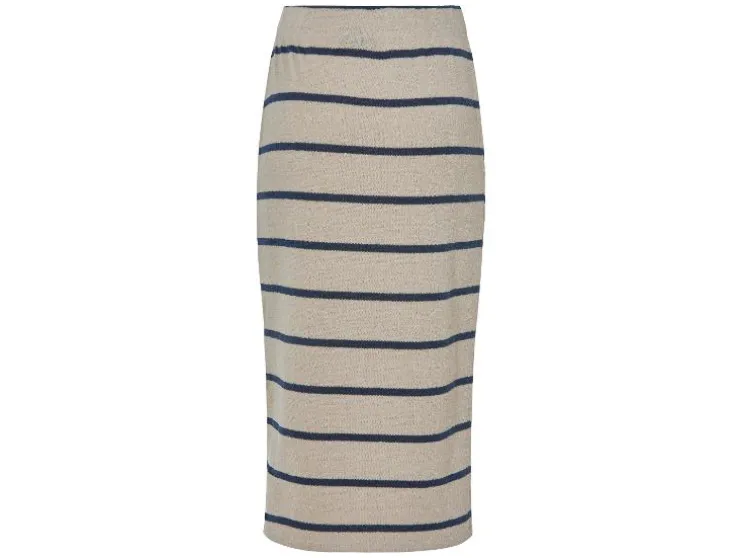Falda midi de mujer, en punto estructurado de moda.