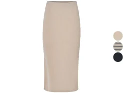 Falda midi de mujer, en punto estructurado de moda.