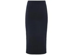 Falda midi de mujer, en punto estructurado de moda.