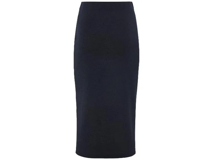 Falda midi de mujer, en punto estructurado de moda.