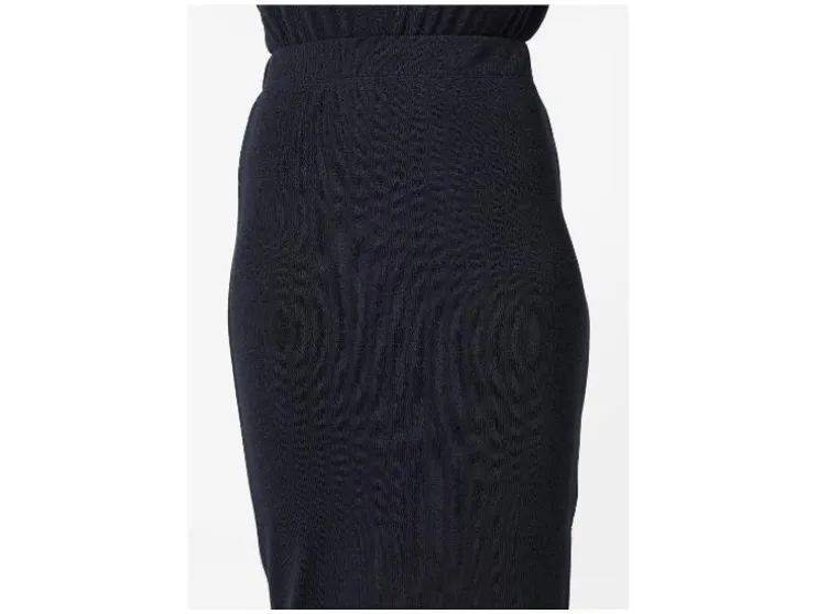 Falda midi de mujer, en punto estructurado de moda.
