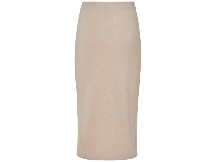 Falda midi de mujer, en punto estructurado de moda.