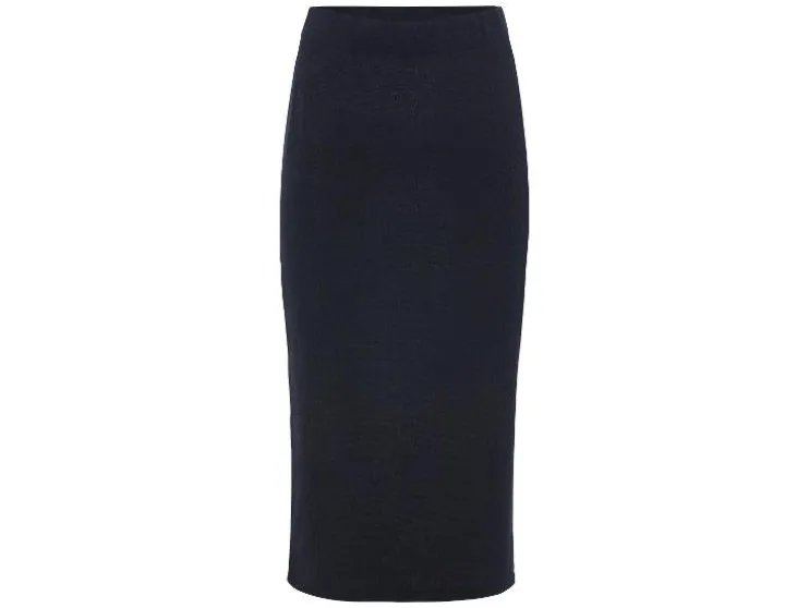 Falda midi de mujer, en punto estructurado de moda.