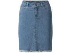 Falda vaquera de mujer, estilo 5 bolsillos.
