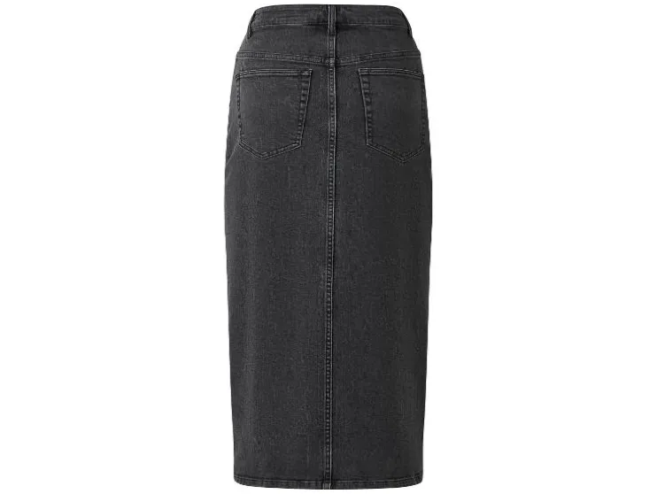 Falda vaquera de mujer, estilo 5 bolsillos.
