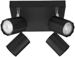 Foco de carril de techo / Foco de techo, con 4 focos orientables y giratorios.