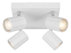 Foco de carril de techo / Foco de techo, con 4 focos orientables y giratorios.