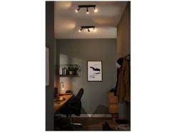 Foco de techo LED, 3 focos, blanco cálido.