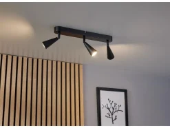 Foco de techo LED, 3 focos, blanco cálido.