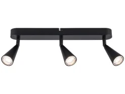 Foco de techo LED, 3 focos, blanco cálido.