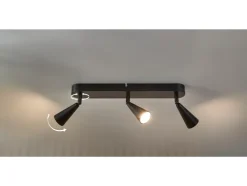 Foco de techo LED, 3 focos, blanco cálido.
