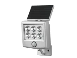 Foco solar LED con detector de movimiento.