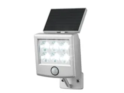 Foco solar LED con detector de movimiento.