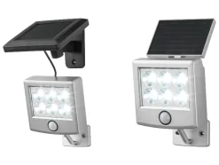 Foco solar LED con detector de movimiento.