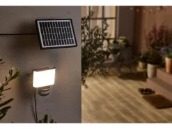Foco solar LED con sensor de movimiento.