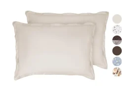 Funda de almohada reversible de satén de microfibra 50 x 75 cm, pack 2