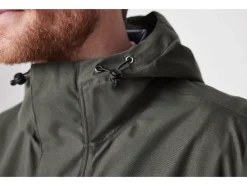 Gabardina de lluvia para hombre, con tejido exterior repelente al agua.