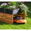 Garaje para cortacésped robotizable con jardinera