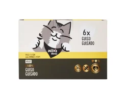 Guiso para gatos de pollo y atún