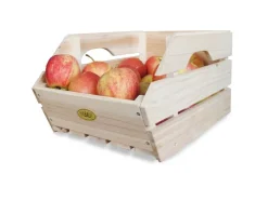 HABAU Caja de madera, juego de 3, 27x38x20 cm, apilable, madera maciza de pino.