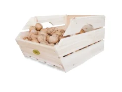 HABAU Caja de madera, juego de 3, 27x38x20 cm, apilable, madera maciza de pino.