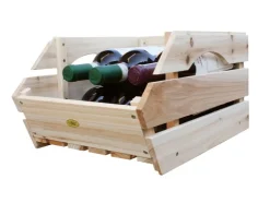 HABAU Caja de madera, juego de 3, 27x38x20 cm, apilable, madera maciza de pino.