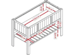 HABAU Huerto elevado con balda, incl. lámina de plantación, 117 x 90 x 59 cm, estructura de madera estable.