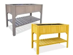 HABAU Huerto elevado con balda, incl. lámina de plantación, 117 x 90 x 59 cm, estructura de madera estable.